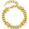 Bestyle Bracciale Uomo con Punte a Spina, Catena Spessa Oro con Spine, Larghezza 9MM Oro, Bracciali Acciaio Uomo Hip-Hop Stile Urbano Regalo per Lui