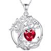FANCIME Tree of Life - Collana con albero della vita, in argento Sterling, con ciondolo in pietra portafortuna per compleanno, regalo di Natale, per donna, mamma, in argento Sterling placcato oro