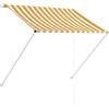 vidaXL Tenda da Sole Retrattile Teli Finestre Drappi Tendine Tessili Complementi Arredo Esterno Tendine Tendaggi Parasole 100x150 cm Giallo e Bianco