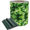 Naizy - Frangivista in PVC per giardino, staccionata da giardino, opaca, con 20 clip di fissaggio per staccionata da giardino, balcone, terrazza - 35 m x 19 cm, motivo foglie piccole
