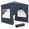 Outsunny Gazebo pieghevole pop-up gazebo 2,5 x 2,5 m gazebo pieghevole con 4 pareti laterali anti-UV, altezza regolabile e borsa da trasporto per campeggio feste blu scuro