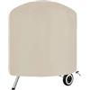 PSNKLMM Copertura for barbecue rotonda beige, cappa for forno da esterno, for, copertura for impermeabile e antipioggia, tessuto Oxford 210D