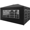 Homgoday Tenda di ricevimento, 3 x 4 m, colore: Antracite, Gazebo gazebo con pannelli laterali, gazebo gazebo per esterni, gazebo per campeggio, feste, barbecue