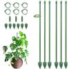 RIFNY - Supporti per piante da interno, 30 cm, bastoncini di supporto con clip, supporto regolabile per orchidee e rose (6 pezzi, verde)