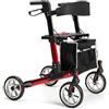 Vermeiren Rollator leggero a 4 ruote in alluminio MOD. QUAVA, Rosso
