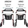 Salijol Rollator Saljol in alluminio, AR62W, barolo rosso