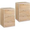 Yaheetech Set 2 Comodini Camera da Letto Comodino con Cassetti Cassettiera Mobiletti da Divano in Legno MDF Mobile per Soggiorno 60 x 40 x 35 cm Tavolino Laterale Stile Classico