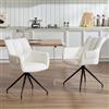 chairus Set di 2 Sedie da Cucina in Tessuto Sedie da Pranzo Imbottite Poltrone Girevoli a 360° con Gambe in Metallo per Cucina/Sala da Pranzo/Soggiorno, Bianco