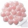 Milaboo Set di 20 pietre a forma di cuore di quarzo rosa, circa 2 cm, in vera pietra naturale, in sacchetto di organza bianco, piccole pietre preziose, decorazione regalo (set da 20 pezzi, pietre a