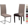 Beautex - Set di 4 coprisedie in jersey, elasticizzato, cotone bi-elastico, colore a scelta, cotone, Tortora marrone., Onesize Stretch