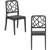 REDÒKASA Set 2 sedie in polipropilene PENELOPE, MADE IN ITALY, impilabile, resistente ai raggi UV, design moderno, ideale per sala da pranzo, cucina, sala d'attesa, bar, ristoranti o giardino (Antracite, 2)