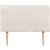 DHOME Testiera Imbottita Liscia Esclusiva Serie Luxury Edition con Gambe da Parete Acustica Fonoassorbente per Letto e Camera da Letto (Ethnic White, 80cm, 8cm Spessore)