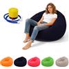 Jinfanshurich Pouf gonfiabile, divano gonfiabile con pompa a piedi, poltrona gonfiabile per interni ed esterni, per soggiorno, camera da letto e campeggio (blu)