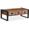 vidaXL Tavolino con 3 cassetti Stile autentico Soggiorno Ristorante Casa End Divano Stand Mobili Solido Legno Reclamato