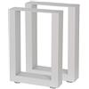Zelsius gambe tavolo telaio tavolo 2 pezzi metallo acciaio grezzo o grigio | varie dimensioni | industriale ((B) 30 x (H) 43 cm, Grigio chiaro)