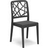 REDÒKASA Sedia in polipropilene PENELOPE, MADE IN ITALY, impilabile, resistente ai raggi UV, design moderno, ideale per sala da pranzo, cucina, sala d'attesa, bar, ristoranti o giardino (Antracite, 1)