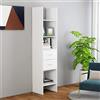 THOYTOUI Librerie industriali, librerie verticali, librerie per il soggiorno, scaffali multimediali, home office,Libreria Bianca 40x35x180 cm in Truciolato