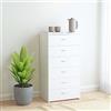 Genérico Credenza con 6 Cassetti Bianca 50x34x96 cm in Legno Multistrato,Bianco,29.4kg,800666