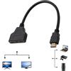 DONOONIS Doppio HDM1, Splitter Hdmi 2 Uscite Maschio a Femmina, Splitter HDM1 1 Entra 2 Uscite Interruttore 1080P per HDTV, HD, LED, Monitor LCD e Proiettori