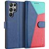 ELESNOW Cover Samsung Galaxy S22 Ultra 5G, Custodia in Pelle Magnetica Libro Flip Caso Portafoglio con [Kickstand] [Slot per Schede] [Chiusura Magnetica] per Samsung Galaxy S22 Ultra 5G (Blu)
