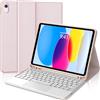 Occtingkind Custodia con Tastiera e Touchpad per iPad A16 11 Gen (2025) e 10.9 Gen (2022), Italiano QWERTY, Senza Retroilluminazione, Bluetooth 5.0, Porta Penna, Rosa
