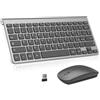 PINKCAT Tastiera e mouse Wireless, PINKCAT 2.4G Set di tastiera ultrasottile e mouse ergonomico silenzioso con 12 tasti di scelta rapida multimediali per computer, PC, laptop, desktop (grigio)