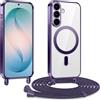 Kokio Cover Magnetica per Samsung Galaxy S26+/S26 Plus Case avec Cordino,Compatibile con MagSafe, Trasparente Morbido Custodia Paraurti Antiurto, Resistente all'us, Antigraffio, Viola