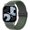 GIOPUEY Cinturini Magnetica Compatibile con Redmi Watch 5 Lite, Cinturino in Morbido Nylon Intrecciato [Unisex] [Traspirante] - Green
