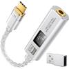 MoKo Adattatore Audio USB C a 3,5mm, Doppio Chip DAC HiFi CX31993 & MAX97220, 32bit/384KHz Tipo C a Jack Cuffie AUX per iPhone 17/16, iPad, Galaxy S26/S25, Pixel, Argento