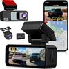 NHOPEEW 4K Dual Dash Cam con WiFi e GPS, DVR per auto IPS da 3,16 pollici 4K anteriore + visione notturna posteriore, registrazione in loop, sensore G, modalità parcheggio 24 ore + scheda TF da 64 GB