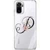 Mixroom - Cover Custodia Case In TPU Silicone Morbida Sfondo Trasparente Per Xiaomi Redmi Note 10 PRO 4G Fantasia Iniziali Lettera P con fiori