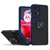 RankOne Custodia per Motorola Moto Edge 50 Fusion (6.7 Inches), Staffa ad Anello Base di Aspirazione Magnetica Cover per Cellulare Trasparente Opaca - Blu Reale