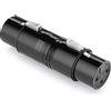 DeleyCON Adattatore Audio XLR - Accoppiamento Connettore da Presa a Presa per Cavo 3 Pin - Altoparlante, Microfono, Mixer, Strumento Musicale, Studio di Registrazione