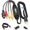 avedio links VHS to Digital Converter, USB2.0 Cpture Card, 1080P Video Capture Device Convert VHS VCR DVD to Digital Adapter Video Capture Card con adattatore Scart/AV con Windows, Mac OS