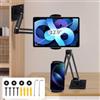 Solinorex Porta Tablet da Letto in Alluminio, Supporto Tablet 360° Girevole ed Estensibile per iPad 4.7-13 Pollici, Supporto Telefono Letto a Muro, Ideale per Cucina/Salone/Ufficio