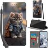 Haninsuze Cover per Xiaomi 12T Pro/Xiaomi 12T Custodia Cover Pelle Libro Portafoglio con Porta Carte Magnetica Protezione Antiurto Cuoio Flip Case Custodia Cover per Xiaomi 12T, Gatto