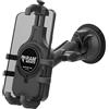 RAM MOUNTS Quick-Grip Pro - Supporto per telefono con ventosa Twist-Lock e braccio medio per parabrezza auto RAM-B-166-PD5U