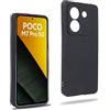 REY Cover in Gel TPU Nera per XIAOMI Poco M7 PRO 5G, Ultra Sottile 0,33 mm, Morbido Flessibile, Custodia Silicone