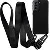 MyGadget Cover per Samsung Galaxy S22 Plus - Custodia con Corda TPU Opaca - Case con Cordino Rigida & Resistente con Laccio | Tracolla - Nero