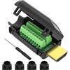 MEIRIYFA Adattatore per blocco di lemmenblock HDMI maschio a morsetti senza saldatura, modulo di segnale con alloggiamento