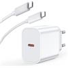 BHHB 45W Caricatore USB C for iPhone 17 16 15/17 16 15 Pro/17 16 15 Pro Max/17 Air/16 15 Plus,iPad Pro,Samsung S25/S24,Caricabatterie Alimentatore Presa Spina Adattatore Charger Rapido USBC con Cavo 2M