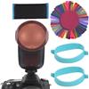 Camnoon 24pcs Gel per flash a testa tonda per fotocamera Filtri per illuminazione Kit di filtri per la correzione del colore per flash Godox serie V1 H200R Testina flash con custodia