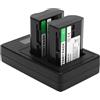 Plyisty Set Caricabatterie per Fotocamera, Caricabatterie a 2 Slot con Display Digitale a LED per Batteria EN EL15 EN EL15a EL15b EL15c, per Fotocamera Z6 Z7 D750 D850 D7000