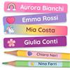 TagBuddy [75] Etichette Adesive Scuola Personalizzate - Etichette Penne Bambini e Etichette per Matite Scuola - Etichette Adesive Personalizzate con Nome, Etichette Vestiti Bambini Asilo