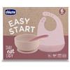 Chicco Set Pappa Chicco Easy Start in Silicone Rosa 6m+
