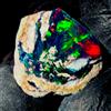 OPAL EMPIRE Opale Etiopico Fire Opal Grezzo Naturale Nero 8 Ct 14x13 mm