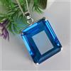 Astounding Topazio Blu Gemma 925 Argento Sterling Fatto a Mano Ciondolo G-36