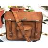 Fatto a mano Borsa A Tracolla Vintage In Pelle Di Cammello Per Uomo