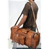 Fatto a mano Borse Da Viaggio Duffle Da Uomo In Pelle Di Capra Marrone Vintage 25"