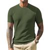 COOFANDY T-Shirt Uomo in Maglia a Maniche Corte Pullover Estivo Basic Girocollo Grigio Blu M